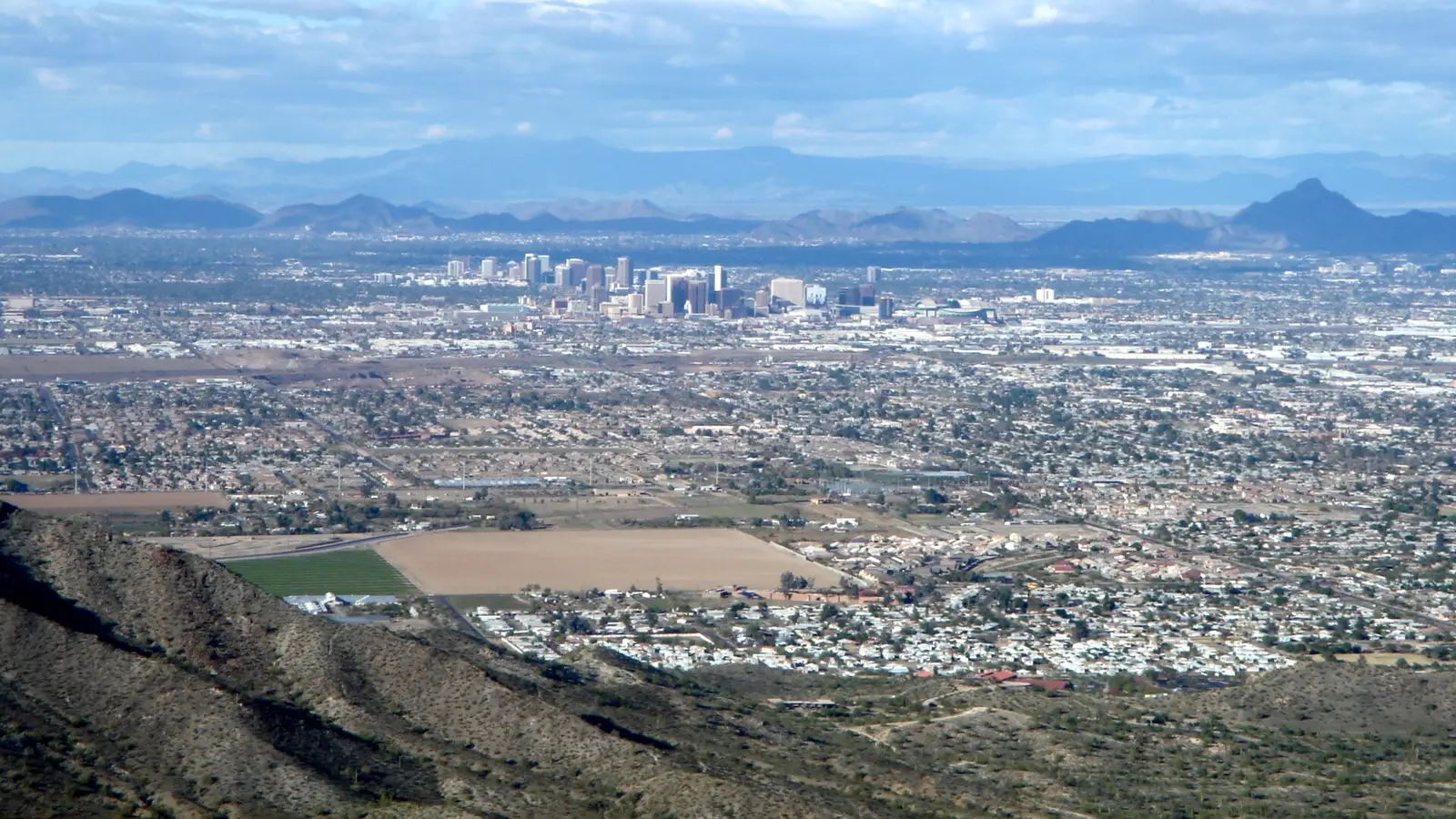 Downtown Phoenix, viewed from South Mountain