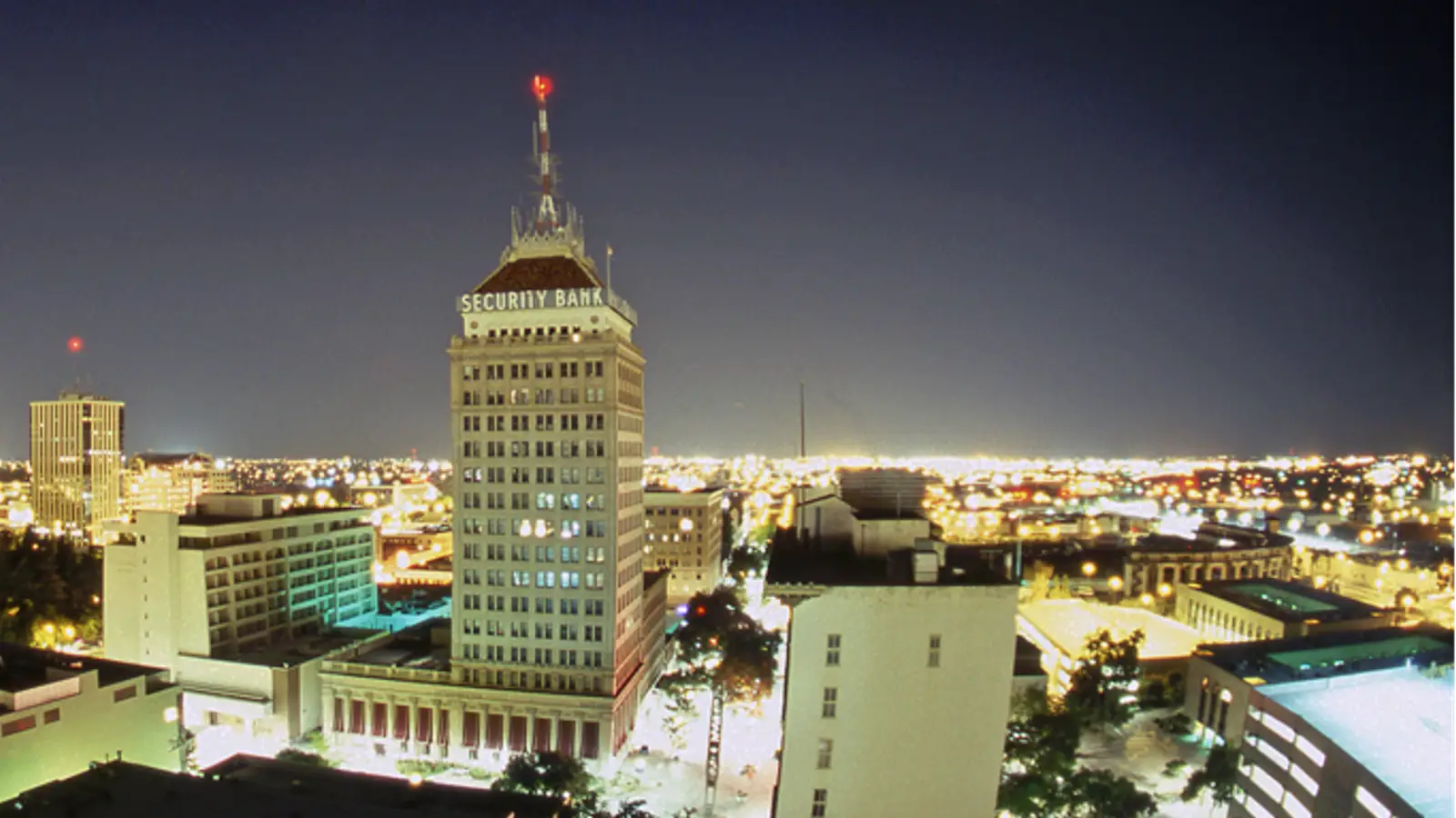 Downtown Fresno at night